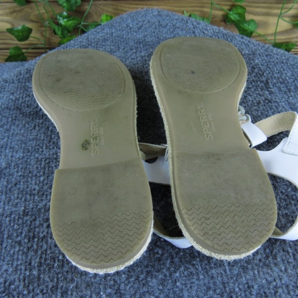 Sperry Women Ankle Strap White Leather Sz 8.5 Medium Gently Used 2025 - Picture 5 of 6